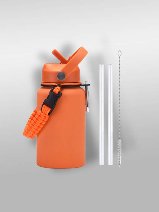 Gourde avec paille | Orange