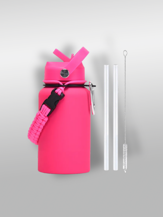 Gourde avec paille | Rose
