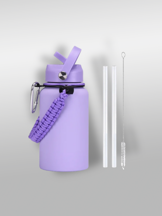 Gourde avec paille | Violet pastel