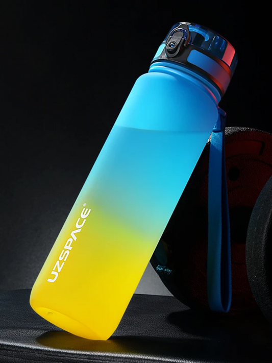Gourde en plastique | Bleu & jaune