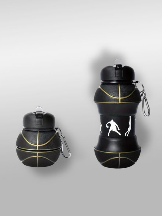 Gourde pliable basketball noire