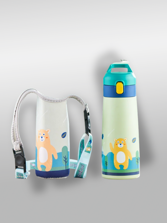 Gourde pour enfant ours + étui