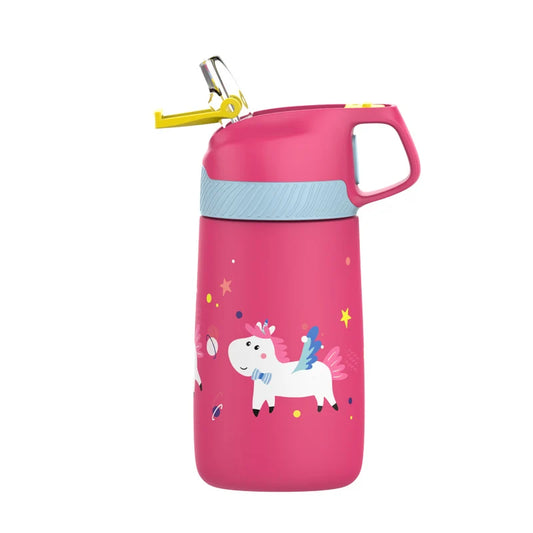 Gourde enfant rose avec paille