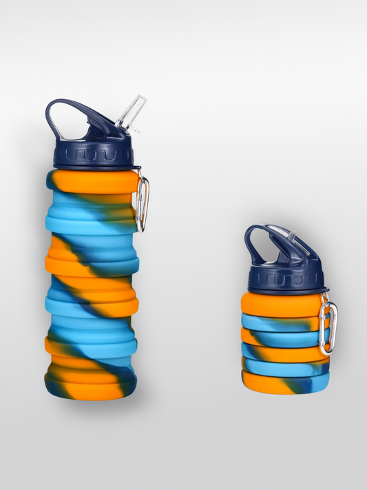 Gourde pliable | Bleu & orange
